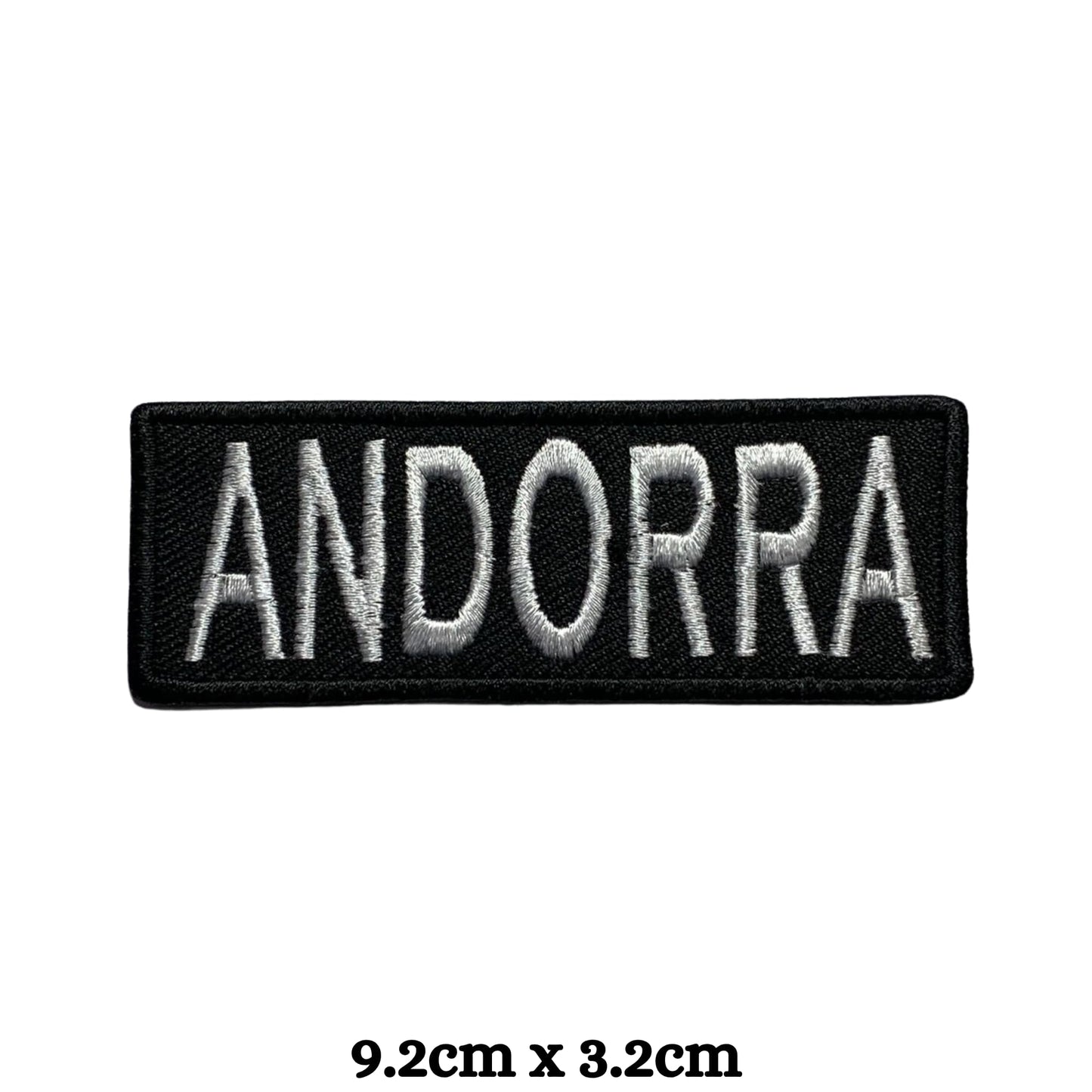 Andorra Flag Embroidered Patches, Iron-On/Sew-On Applique, Shield, Round, Heart and Rectangle Flag Badges for Jackets, Bags, Uniforms, Various Sizes