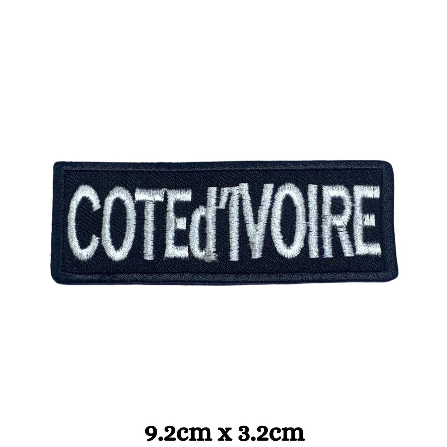 Cote D'Ivoire Flag Embroidered Patches, Iron-On/Sew-On Applique, Shield, Round, Heart and Rectangle Flag Badges for Jackets, Bags, Uniforms, Various Sizes