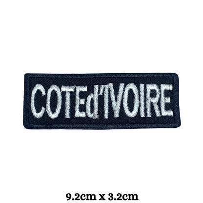 Cote D'Ivoire Flag Embroidered Patches, Iron-On/Sew-On Applique, Shield, Round, Heart and Rectangle Flag Badges for Jackets, Bags, Uniforms, Various Sizes