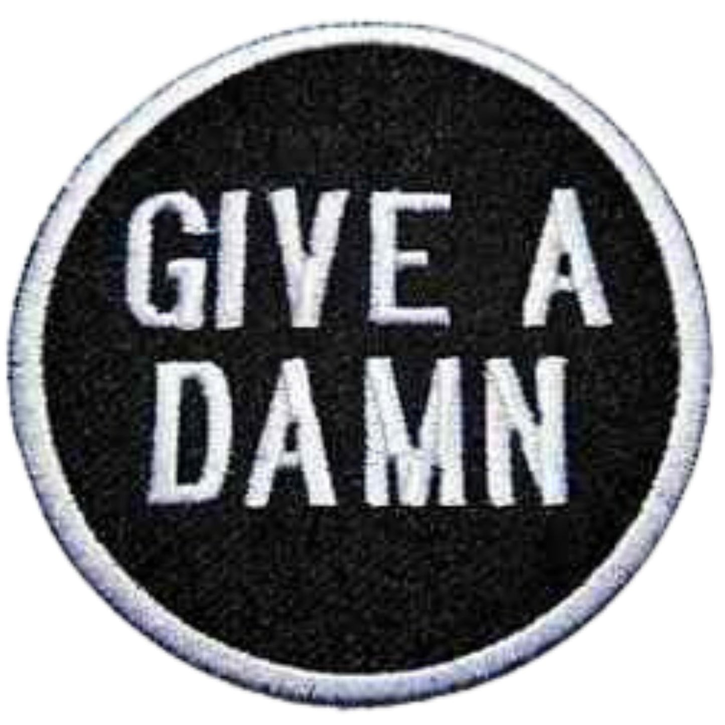 Give a Damn Embroidery Iron-On Patches for Clothing Sew-On Applique for DIY Crafts Denim Jackets Jeans Backpacks