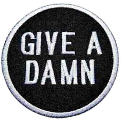 Give a Damn Embroidery Iron-On Patches for Clothing Sew-On Applique for DIY Crafts Denim Jackets Jeans Backpacks