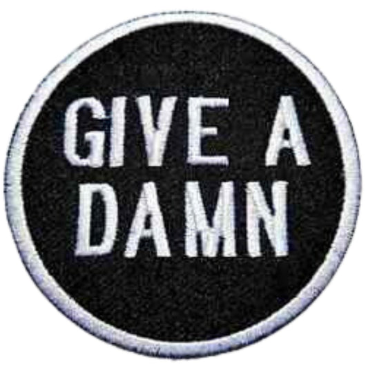Give a Damn Embroidery Iron-On Patches for Clothing Sew-On Applique for DIY Crafts Denim Jackets Jeans Backpacks