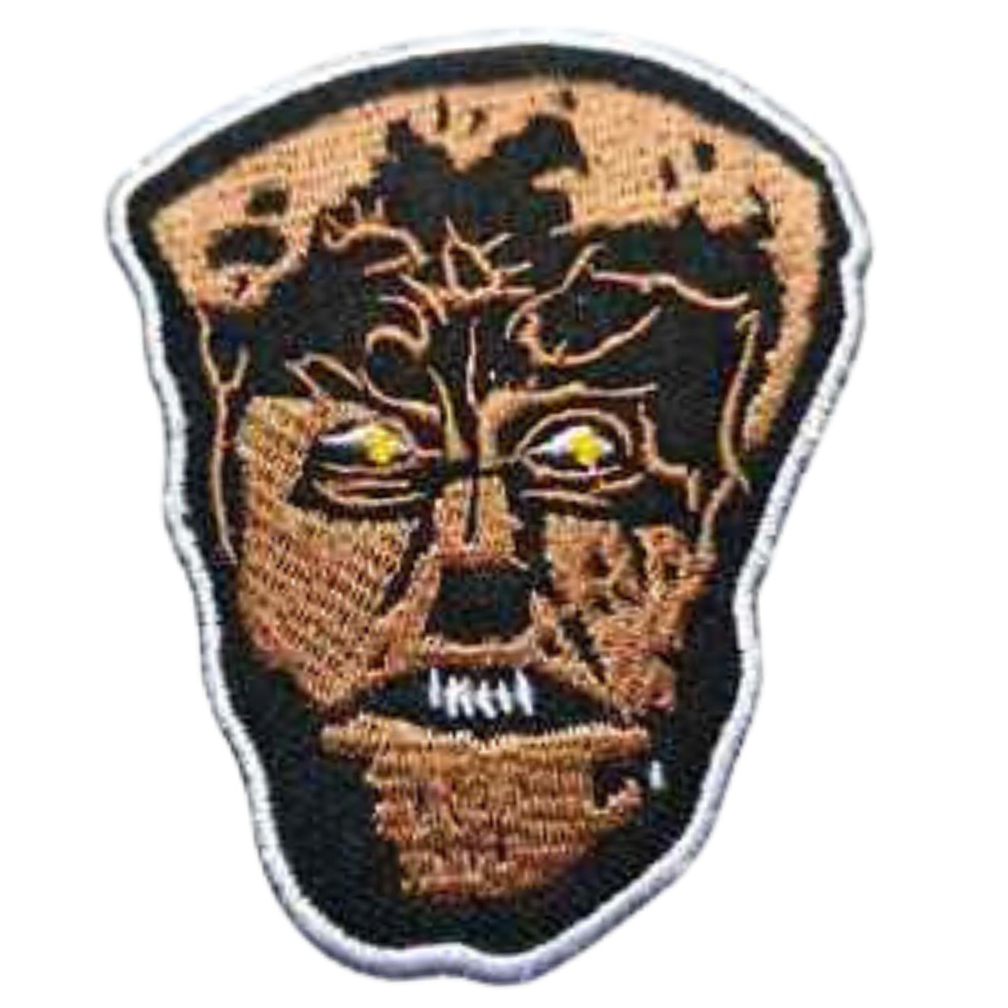 Scary Face Character Embroidery Iron-On Patches for Clothing Sew-On Applique for DIY Crafts Denim Jackets Jeans Backpacks