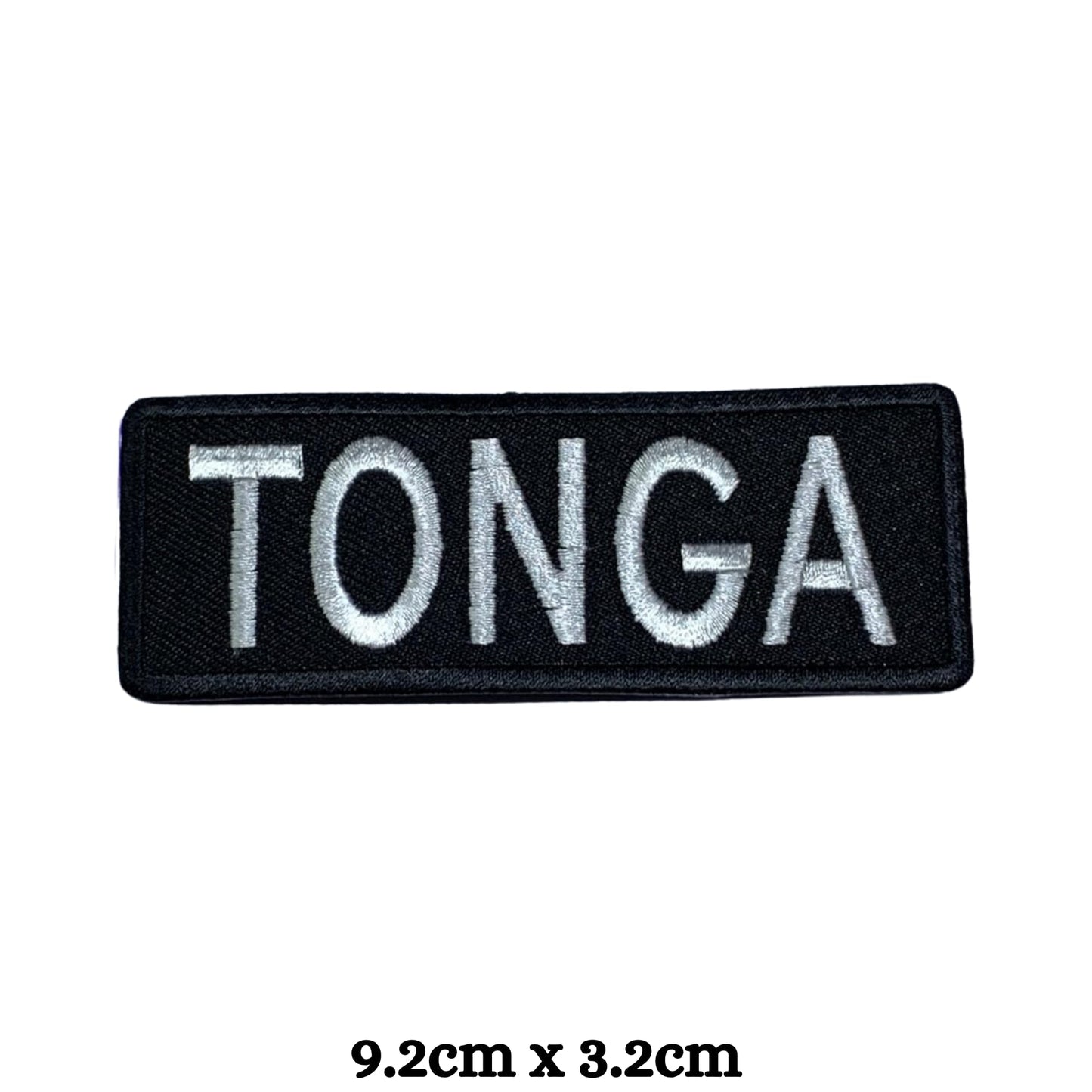 Tonga Flag Embroidered Patch Set, Iron-On or Sew-On Applique Badges, Rectangle Shield Round Heart Shapes, for Jackets, Backpacks, Hats, Uniforms and Various Sizes