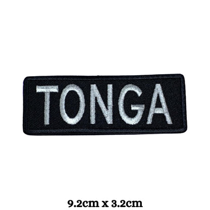 Tonga Flag Embroidered Patch Set, Iron-On or Sew-On Applique Badges, Rectangle Shield Round Heart Shapes, for Jackets, Backpacks, Hats, Uniforms and Various Sizes