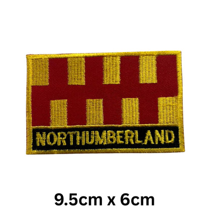 UK County Flag Patch 9.5cm x 6cm Embroidered Iron On/Sew On Badge Durable Fabric Applique for Jackets, Backpacks, Hats, and Clothing
