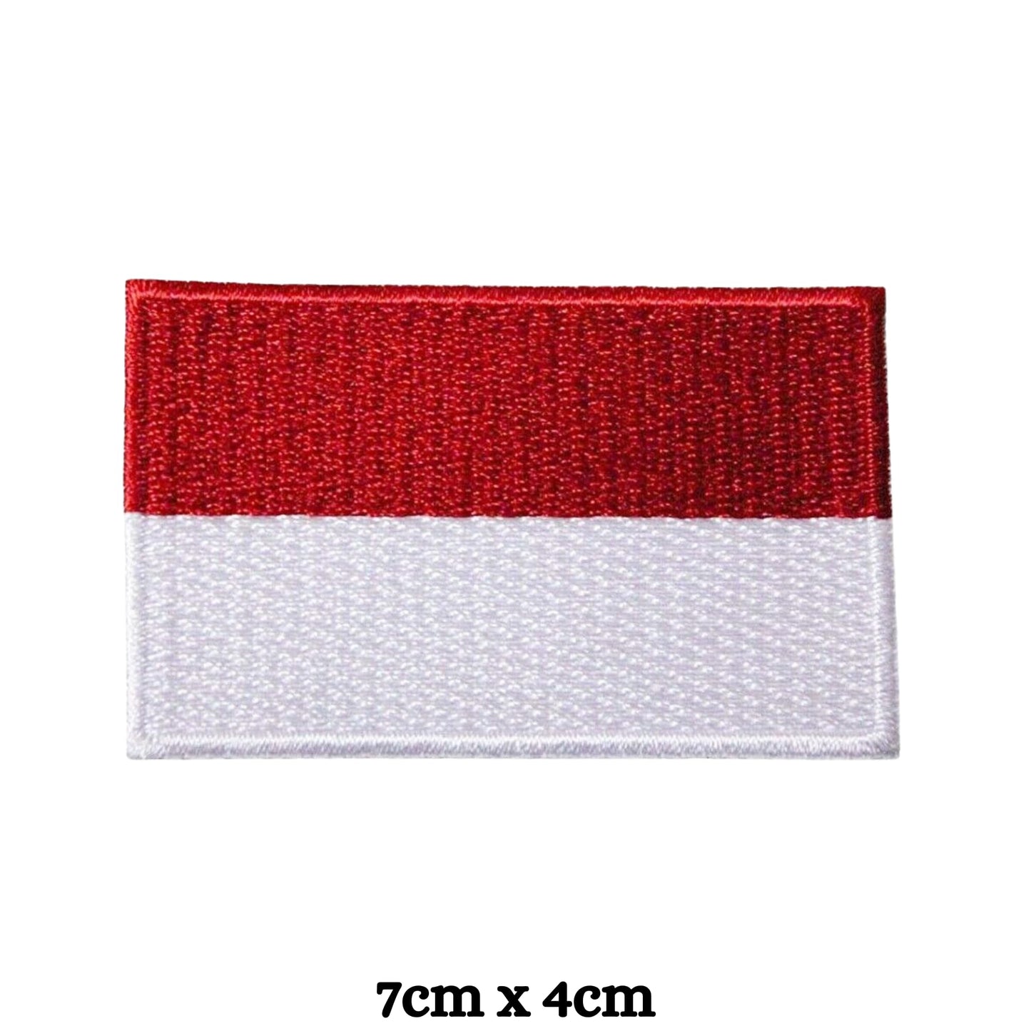 Monaco Flag Embroidered Patch Set, Iron-On or Sew-On Applique Badges, Rectangle Shield Round Heart Shapes, for Jackets, Backpacks, Hats, Uniforms and Various Sizes