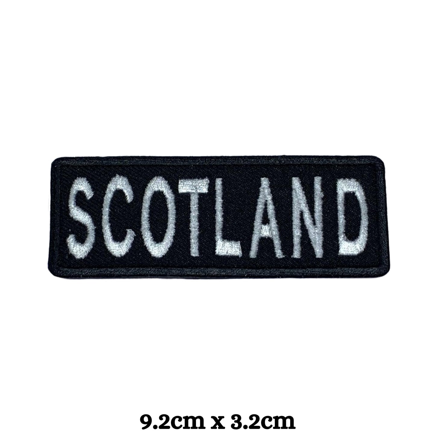 BeBuz Scotland Flag Embroidered Patches, Iron-On/Sew-On Applique, Shield, Round, Heart and Rectangle Flag Badges for Jackets, Bags, Uniforms, Various Sizes