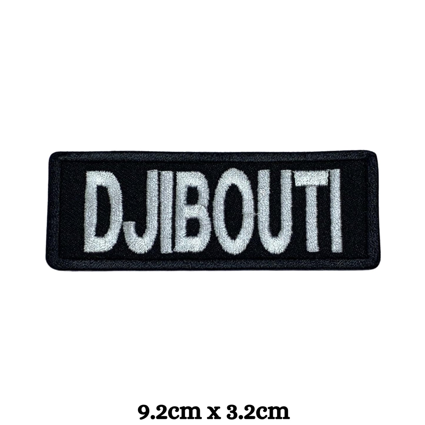 Djibouti Flag Embroidered Patch Set, Iron-On or Sew-On Applique Badges, Rectangle Shield Round Heart Shapes, for Jackets, Backpacks, Hats, Uniforms and Various Sizes