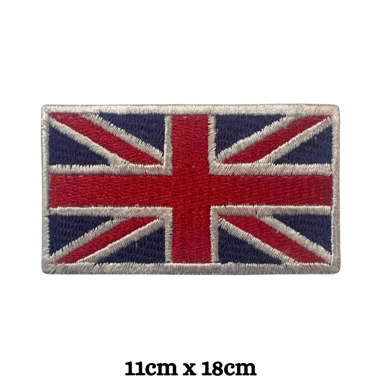 UK and England National Flag Embroidered Patches – Iron On/Sew On Badge in Different Shapes and Various Sizes for Jackets, Backpacks, Hats and DIY Crafts.