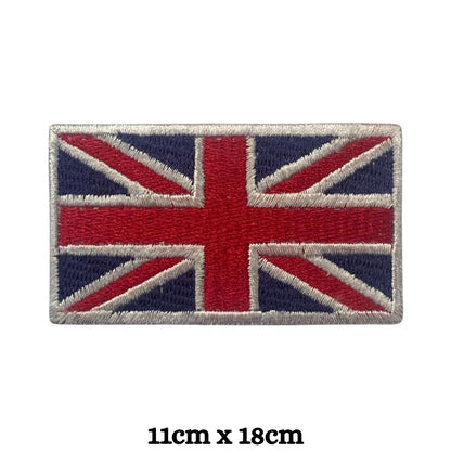 UK and England National Flag Embroidered Patches – Iron On/Sew On Badge in Different Shapes and Various Sizes for Jackets, Backpacks, Hats and DIY Crafts.
