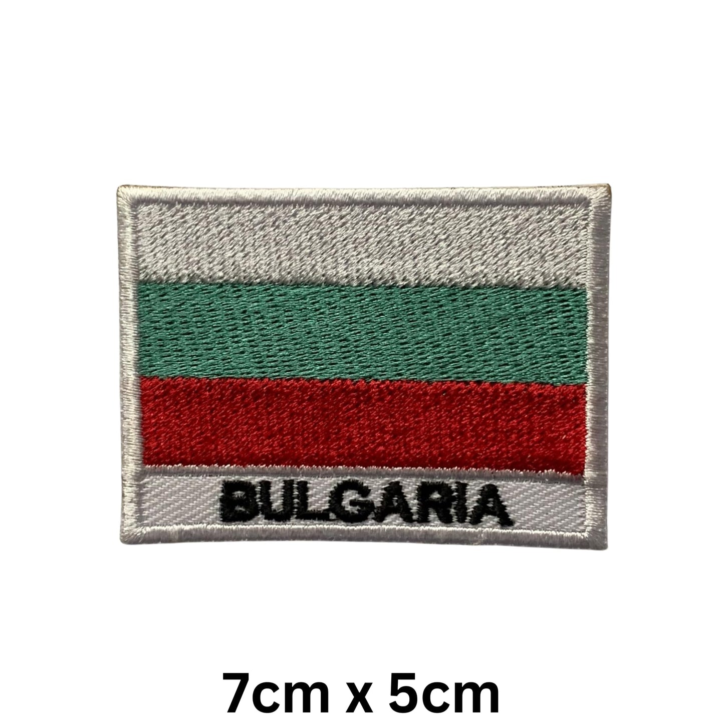 National Country Flag Iron On Patch, Set of 3, Embroidered Fabric Applique, 7cm x 5cm, Rectangular, United Kingdom Theme, for Jackets, Bags, Hats and Crafts (A-J)