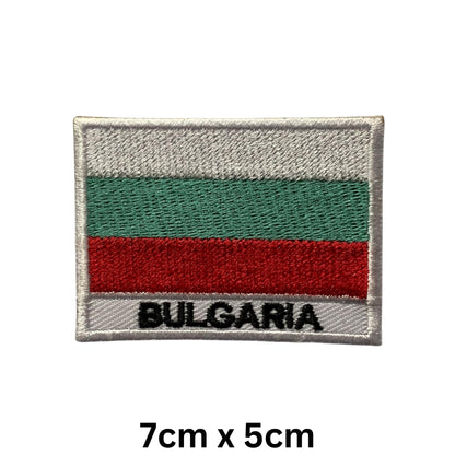 National Country Flag Iron On Patch, Set of 3, Embroidered Fabric Applique, 7cm x 5cm, Rectangular, United Kingdom Theme, for Jackets, Bags, Hats and Crafts (A-J)