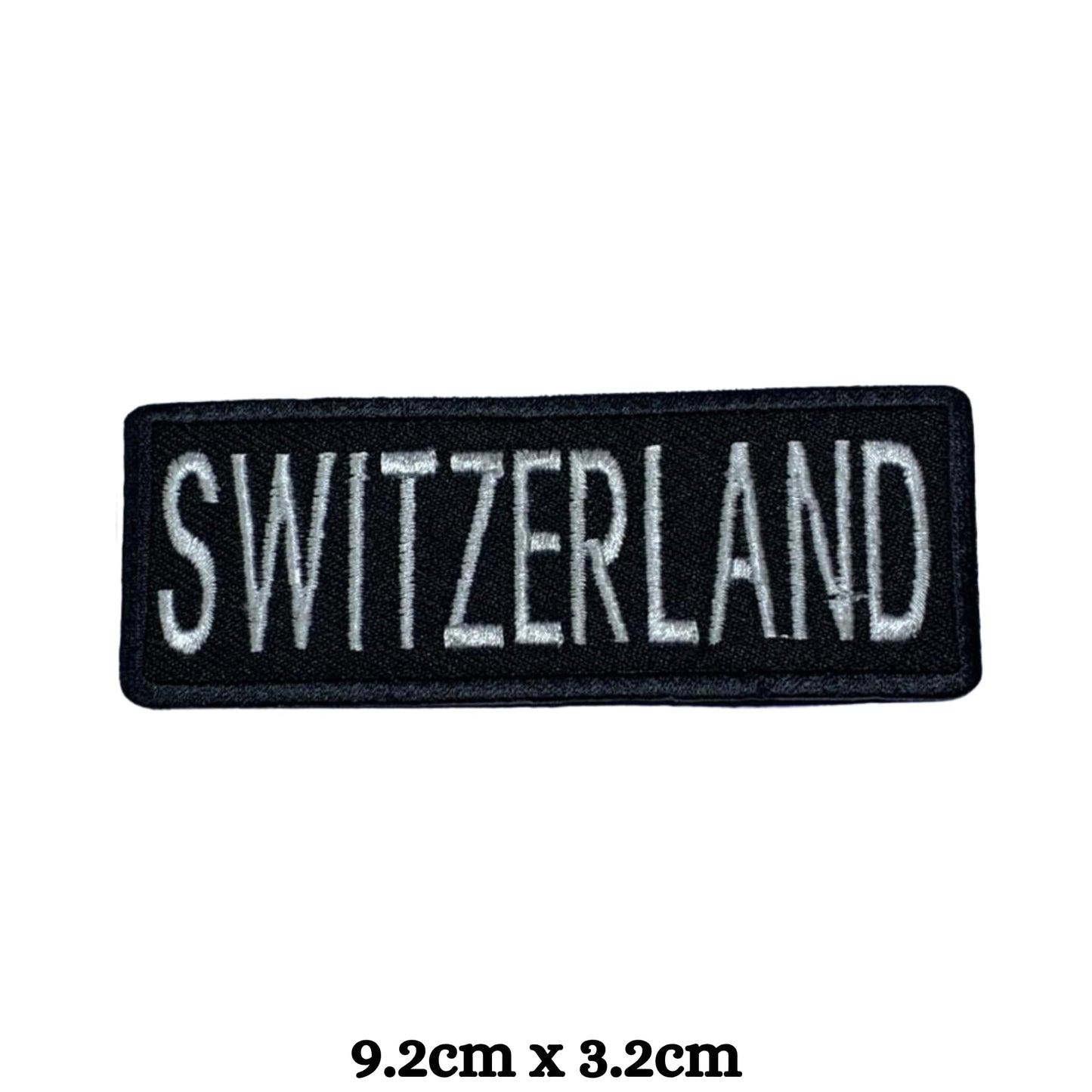 BeBuz Switzerland Flag Embroidered Patches, Iron-On/Sew-On Applique, Shield, Round, Heart and Rectangle Flag Badges for Jackets, Bags, Uniforms, Various Sizes