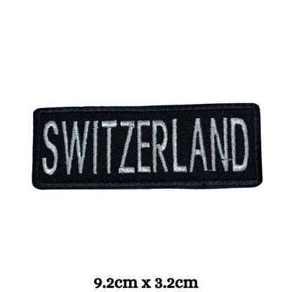 BeBuz Switzerland Flag Embroidered Patches, Iron-On/Sew-On Applique, Shield, Round, Heart and Rectangle Flag Badges for Jackets, Bags, Uniforms, Various Sizes