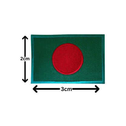 Bangladesh Flag Embroidered Patches, Iron-On/Sew-On Applique, Shield, Round, Heart and Rectangle Flag Badges for Jackets, Bags, Uniforms, Various Sizes