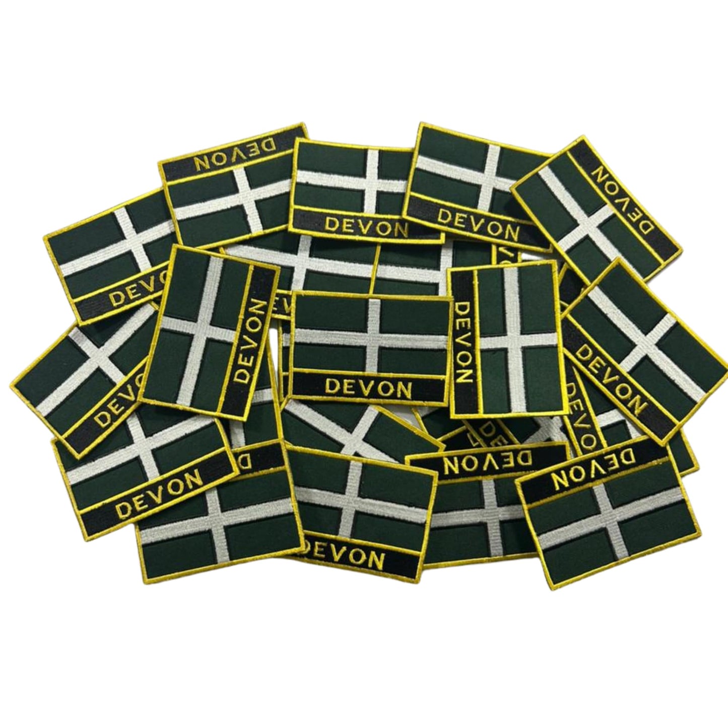 UK County Flag Patch 9.5cm x 6cm Embroidered Iron On/Sew On Badge Durable Fabric Applique for Jackets, Backpacks, Hats, and Clothing
