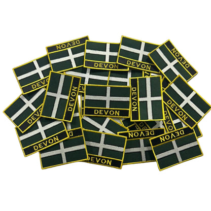 UK County Flag Patch 9.5cm x 6cm Embroidered Iron On/Sew On Badge Durable Fabric Applique for Jackets, Backpacks, Hats, and Clothing