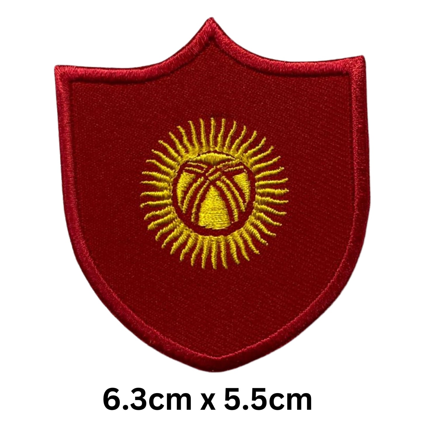 Kyrgyzstan Flag Embroidered Patch Set, Iron-On or Sew-On Applique Badges, Rectangle Shield Round Heart Shapes, for Jackets, Backpacks, Hats, Uniforms and Various Sizes