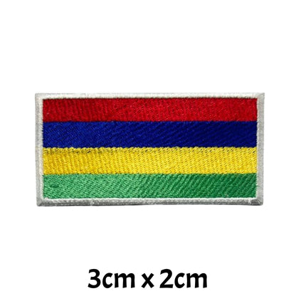 All Country Flag Patches (3 × 2 cm), Embroidered Iron-On/Sew On National Flags, Badge Traveler Gift Patch for Jacket, Backpack, Hat DIY Craft (K-S)