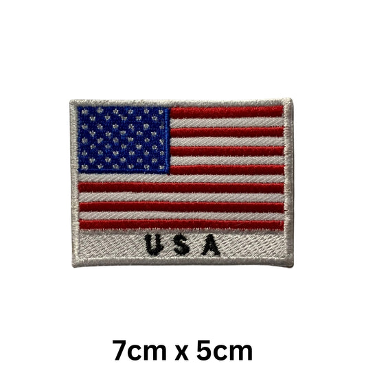 National Country Flag Iron On Patch, Set of 3, Embroidered Fabric Applique, 7cm x 5cm, Rectangular, United Kingdom Theme, for Jackets, Bags, Hats and Crafts (A-J)