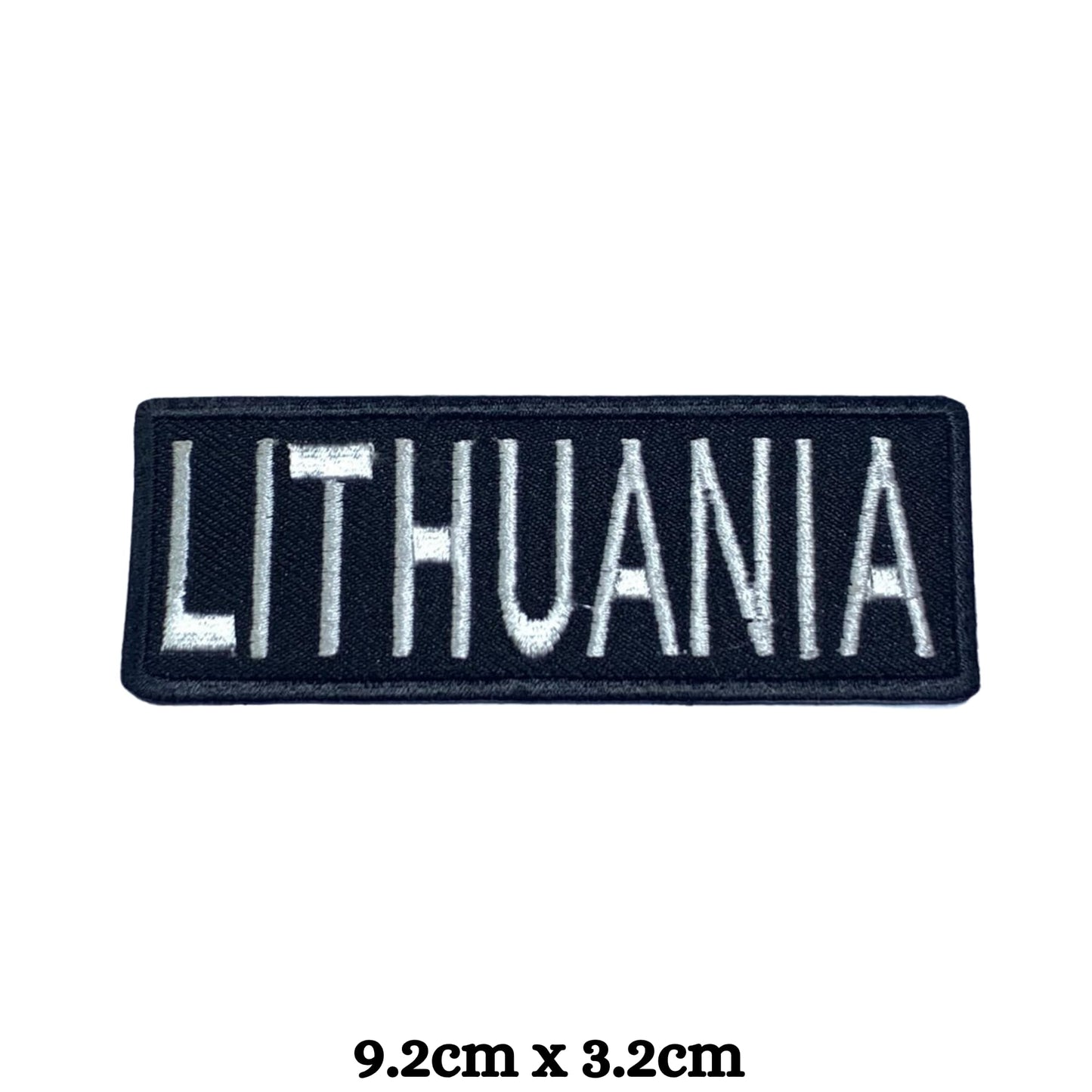 Lithuania Flag Embroidered Patch Set, Iron-On or Sew-On Applique Badges, Rectangle Shield Round Heart Shapes, for Jackets, Backpacks, Hats, Uniforms and Various Sizes