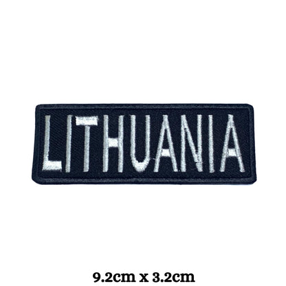 Lithuania Flag Embroidered Patch Set, Iron-On or Sew-On Applique Badges, Rectangle Shield Round Heart Shapes, for Jackets, Backpacks, Hats, Uniforms and Various Sizes
