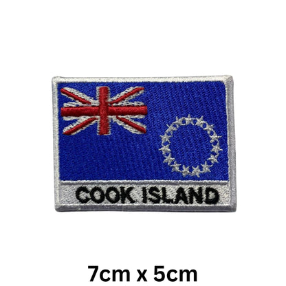 National Country Flag Iron On Patch, Set of 3, Embroidered Fabric Applique, 7cm x 5cm, Rectangular, United Kingdom Theme, for Jackets, Bags, Hats and Crafts (A-J)