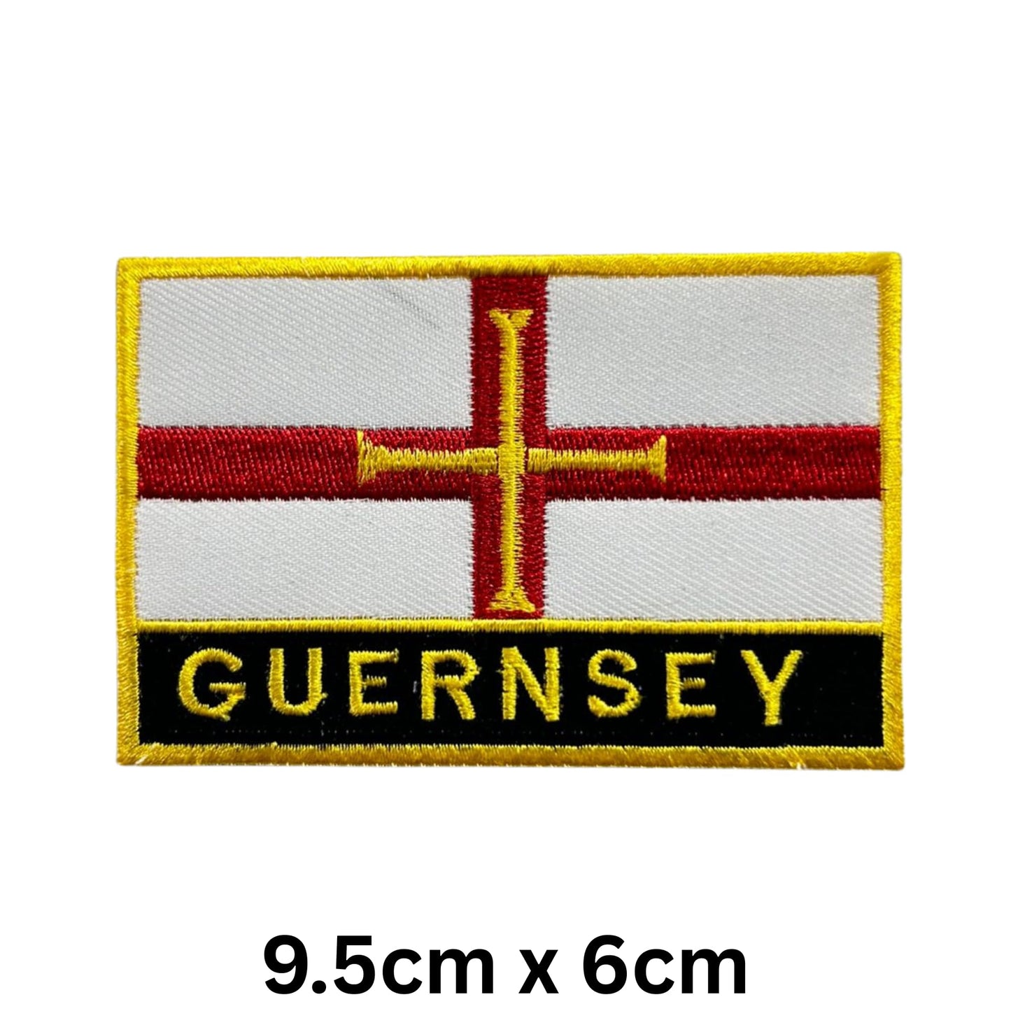 UK County Flag Patch 9.5cm x 6cm Embroidered Iron On/Sew On Badge Durable Fabric Applique for Jackets, Backpacks, Hats, and Clothing
