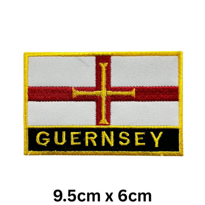 UK County Flag Patch 9.5cm x 6cm Embroidered Iron On/Sew On Badge Durable Fabric Applique for Jackets, Backpacks, Hats, and Clothing