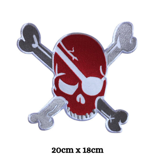 Pirate Skull Crossbone Embroidery Iron-On Patches for Clothing Sew-On Applique for DIY Crafts Denim Jackets Jeans Backpacks