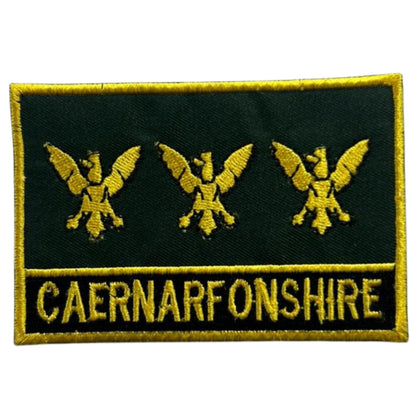 UK County Flag Patch 9.5cm x 6cm Embroidered Iron On/Sew On Badge Durable Fabric Applique for Jackets, Backpacks, Hats, and Clothing