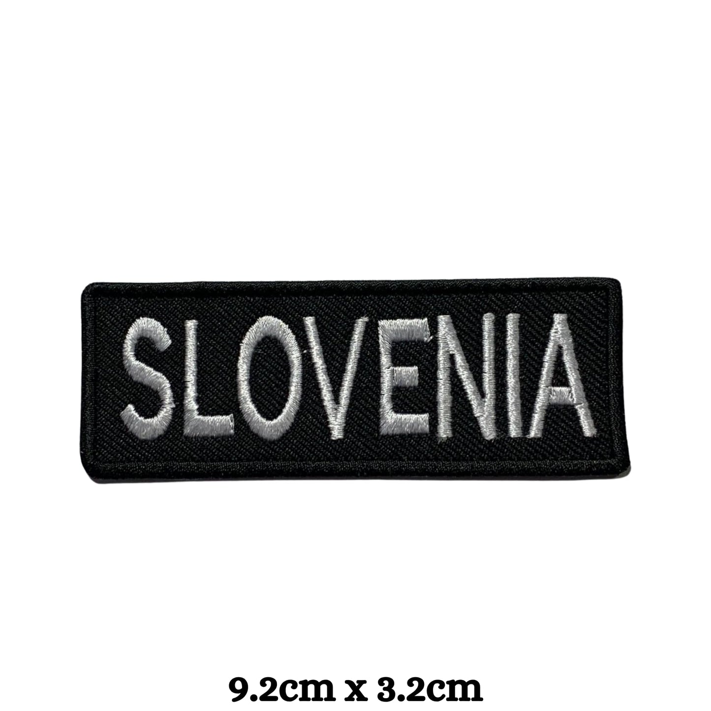 Slovenia Flag Embroidered Patch Set, Iron-On or Sew-On Applique Badges, Rectangle Shield Round Heart Shapes, for Jackets, Backpacks, Hats, Uniforms and Various Sizes