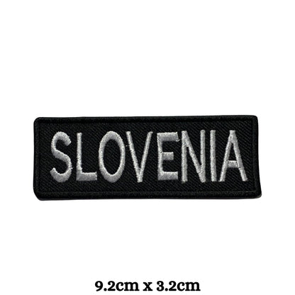 Slovenia Flag Embroidered Patch Set, Iron-On or Sew-On Applique Badges, Rectangle Shield Round Heart Shapes, for Jackets, Backpacks, Hats, Uniforms and Various Sizes