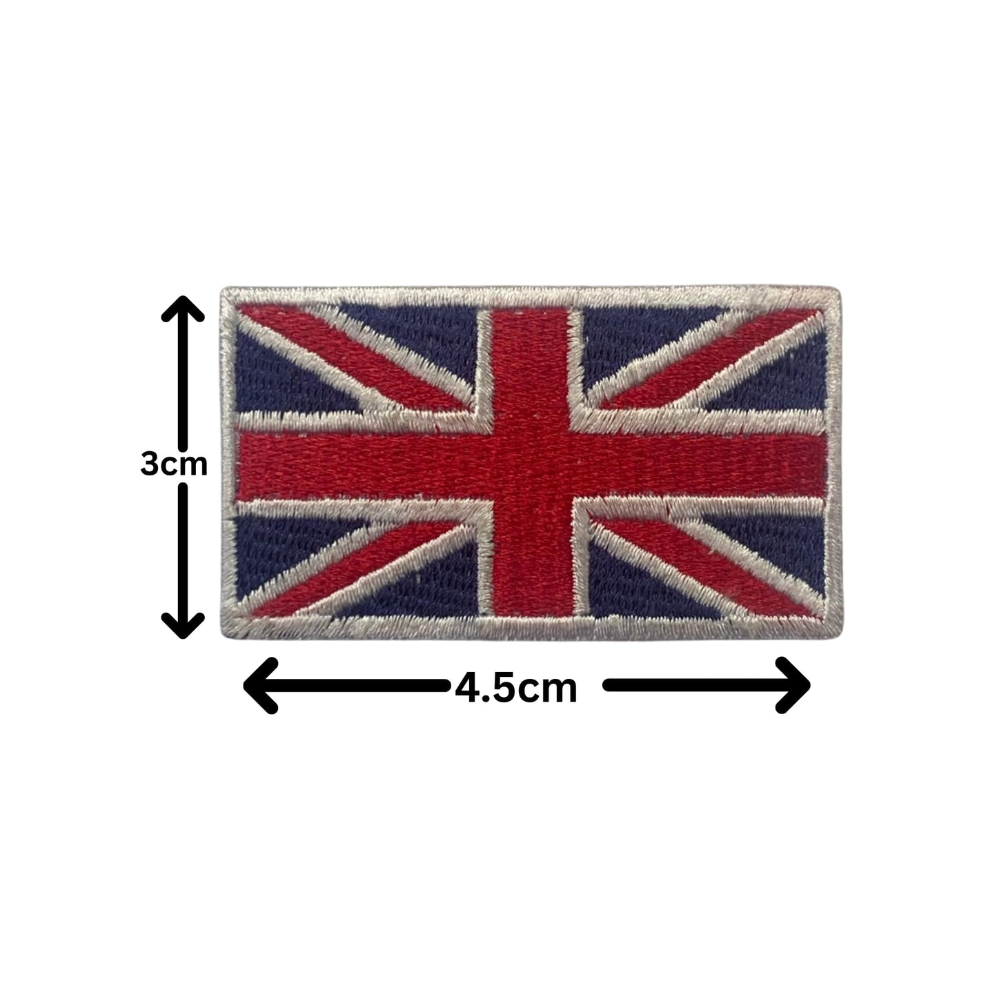 UK and England National Flag Embroidered Patches – Iron On/Sew On Badge in Different Shapes and Various Sizes for Jackets, Backpacks, Hats and DIY Crafts.
