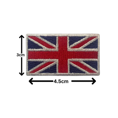 UK and England National Flag Embroidered Patches – Iron On/Sew On Badge in Different Shapes and Various Sizes for Jackets, Backpacks, Hats and DIY Crafts.