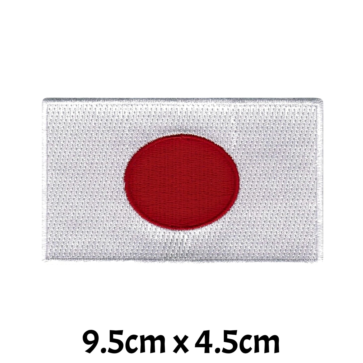 Japan Flag Embroidered Patches, Iron-On/Sew-On Applique, Shield, Round, Heart and Rectangle Flag Badges for Jackets, Bags, Uniforms, Various Sizes