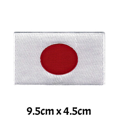 Japan Flag Embroidered Patches, Iron-On/Sew-On Applique, Shield, Round, Heart and Rectangle Flag Badges for Jackets, Bags, Uniforms, Various Sizes