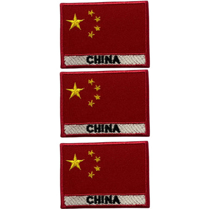 National Country Flag Iron On Patch, Set of 3, Embroidered Fabric Applique, 7cm x 5cm, Rectangular, United Kingdom Theme, for Jackets, Bags, Hats and Crafts (A-J)