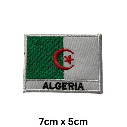 National Country Flag Iron On Patch, Set of 3, Embroidered Fabric Applique, 7cm x 5cm, Rectangular, United Kingdom Theme, for Jackets, Bags, Hats and Crafts (A-J)