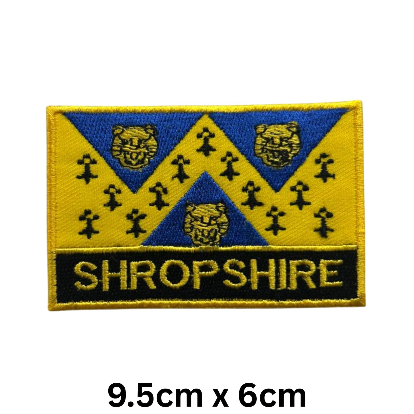 UK County Flag Patch 9.5cm x 6cm Embroidered Iron On/Sew On Badge Durable Fabric Applique for Jackets, Backpacks, Hats, and Clothing