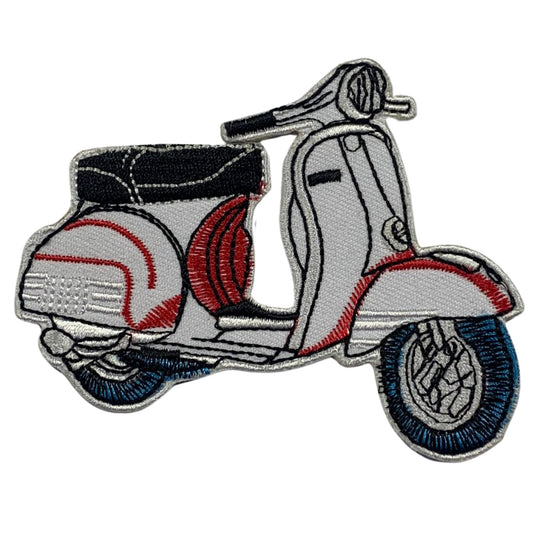 Vespa Old Scooter Embroidery Iron-On Patches for Clothing Sew-On Applique for DIY Crafts Denim Jackets Jeans Backpacks
