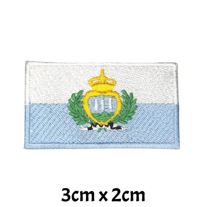All Country Flag Patches (3 × 2 cm), Embroidered Iron-On/Sew On National Flags, Badge Traveler Gift Patch for Jacket, Backpack, Hat DIY Craft