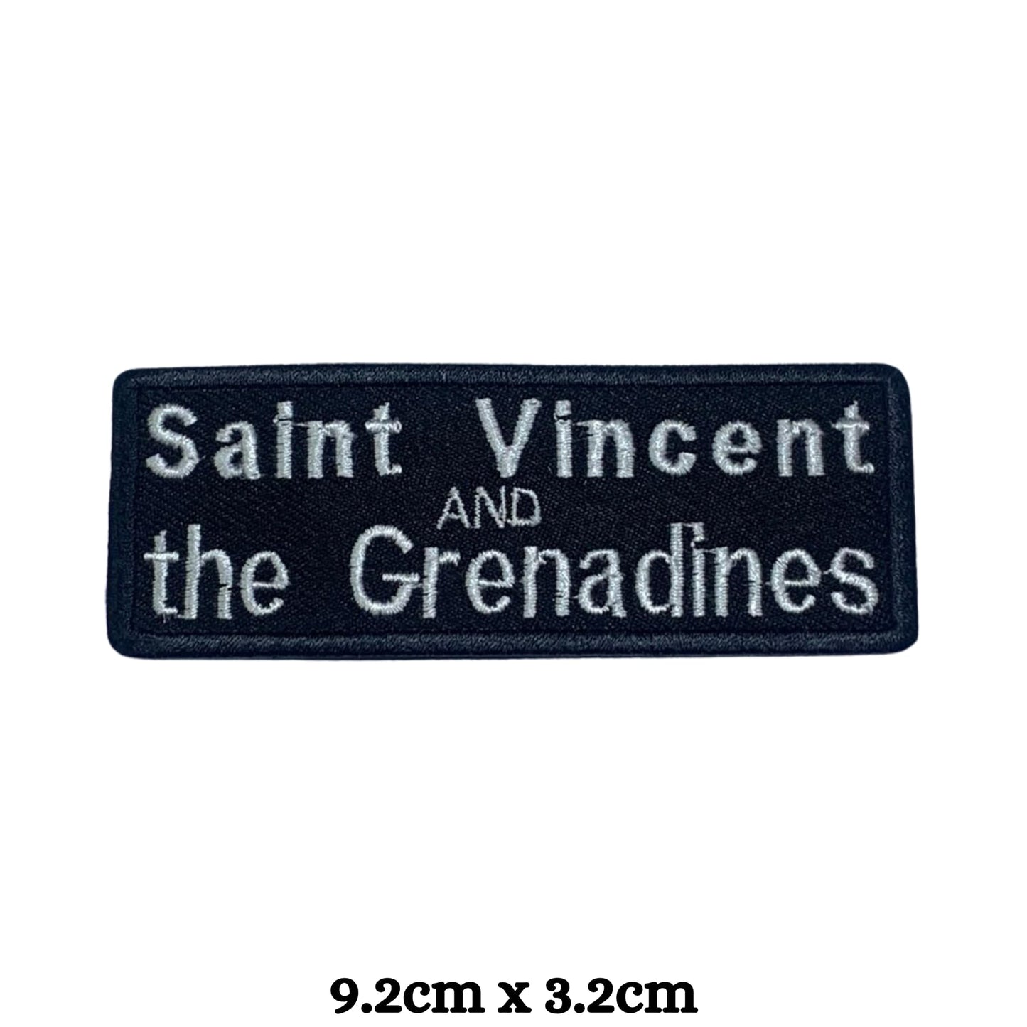 Saint Vincent Flag Embroidered Patch Set, Iron-On or Sew-On Applique Badges, Rectangle Shield Round Heart Shapes, for Jackets, Backpacks, Hats, Uniforms and Various Sizes