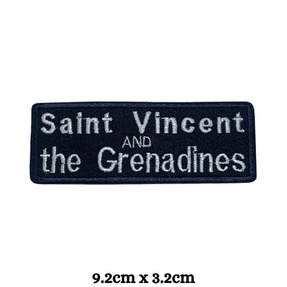 Saint Vincent Flag Embroidered Patch Set, Iron-On or Sew-On Applique Badges, Rectangle Shield Round Heart Shapes, for Jackets, Backpacks, Hats, Uniforms and Various Sizes
