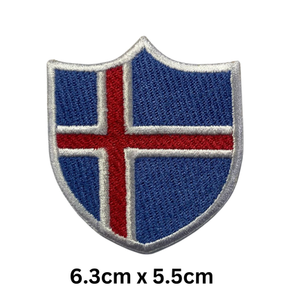 Shield Flag Patch – Embroidered Iron On / Sew On Shield Shaped National Flag Badge | All Countries Available | Heraldic Crest Patch for Jacket, Backpack, Biker Vest, Uniform – Choose Your Country (A-J)