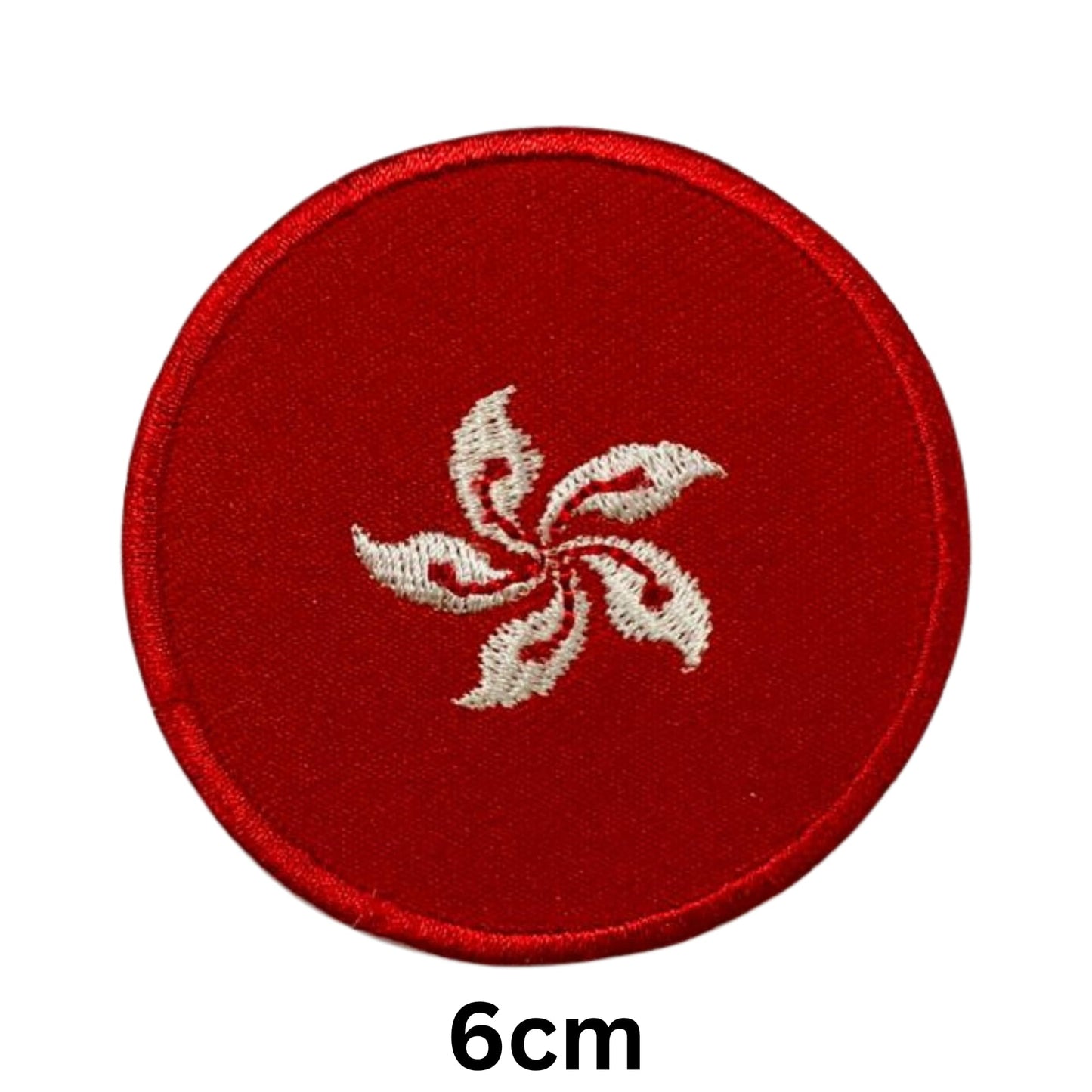 Hong Kong Flag Embroidered Patch Set, Iron-On or Sew-On Applique Badges, Rectangle Shield Round Heart Shapes, for Jackets, Backpacks, Hats, Uniforms and Various Sizes