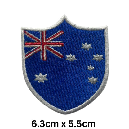 Australia Flag Embroidered Patches, Iron-On/Sew-On Applique, Shield, Round, Heart and Rectangle Flag Badges for Jackets, Bags, Uniforms, Various Sizes