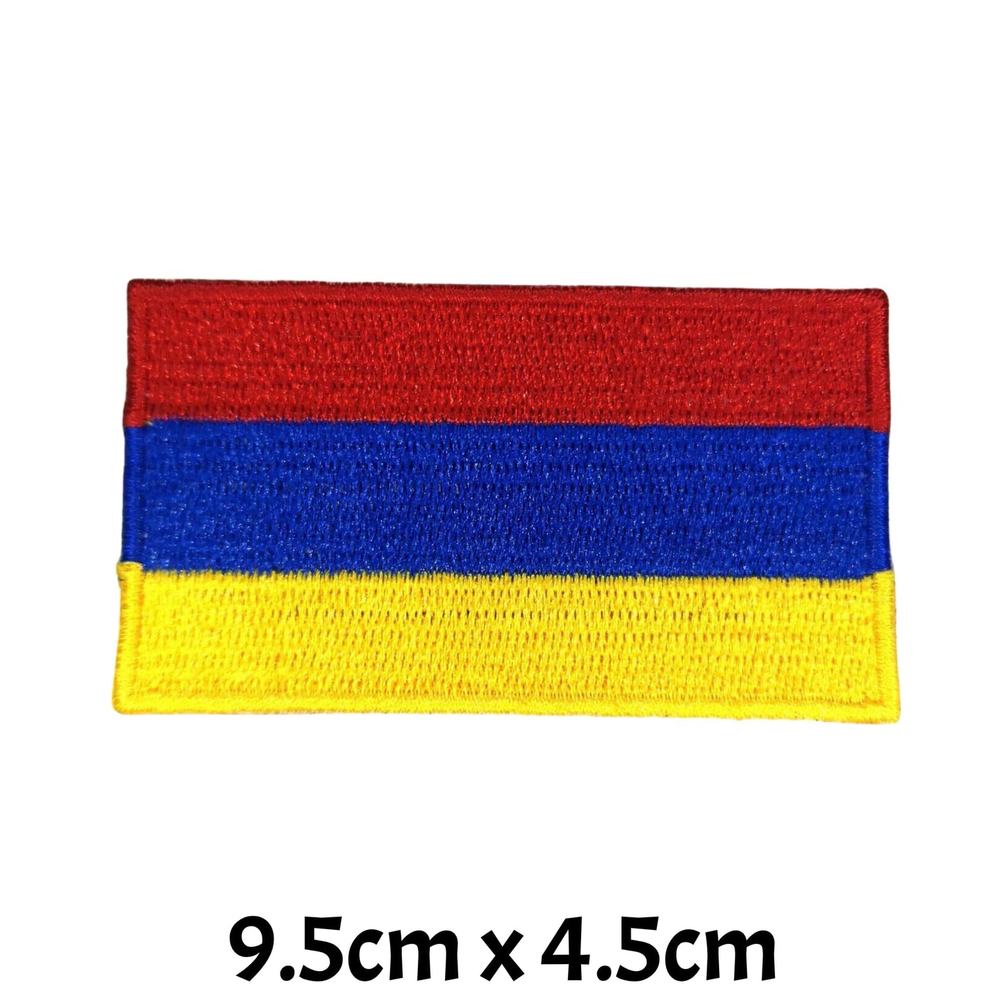 Armenia Flag Embroidered Patches, Iron-On/Sew-On Applique, Shield, Round, Heart and Rectangle Flag Badges for Jackets, Bags, Uniforms, Various Sizes