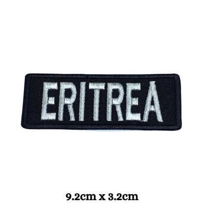 Eritrea Flag Embroidered Patch Set, Iron-On or Sew-On Applique Badges, Rectangle Shield Round Heart Shapes, for Jackets, Backpacks, Hats, Uniforms and Various Sizes